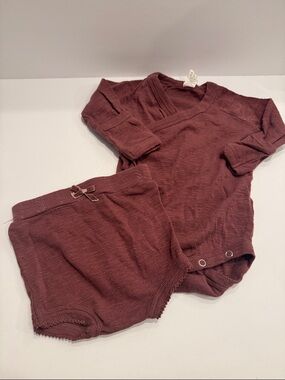 Infant Two-Piece Onesie Set in Plum